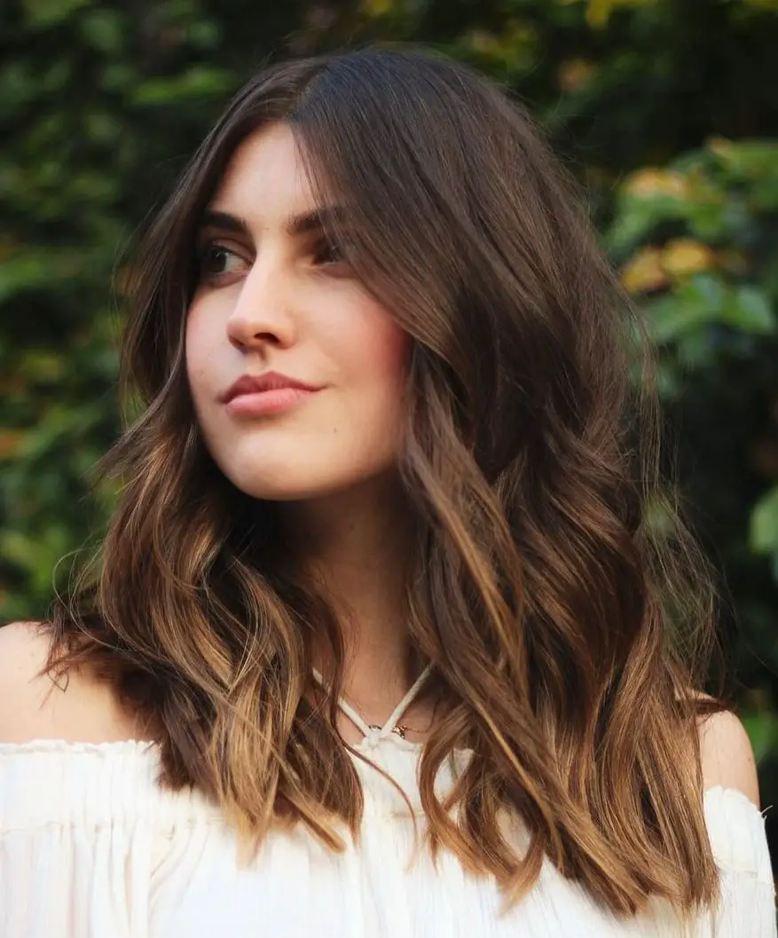 Mid-Back Layers With Curtain Bangs — Simple Hairstyles for Round Face