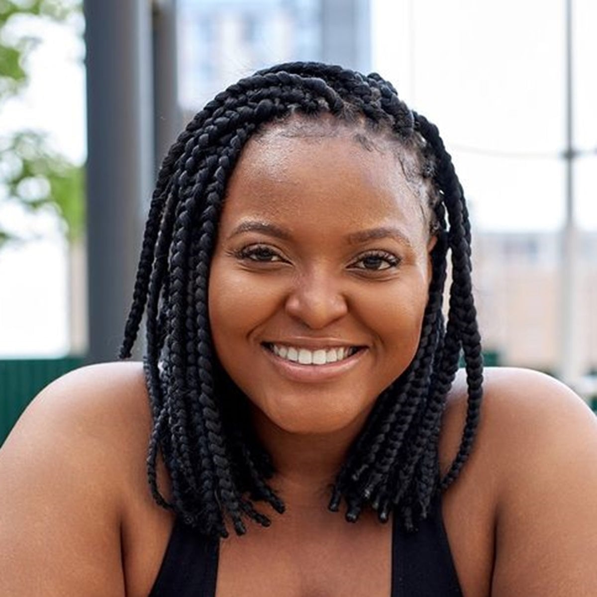 Shoulder Length Box Braids — Simple Hairstyles for Round Face