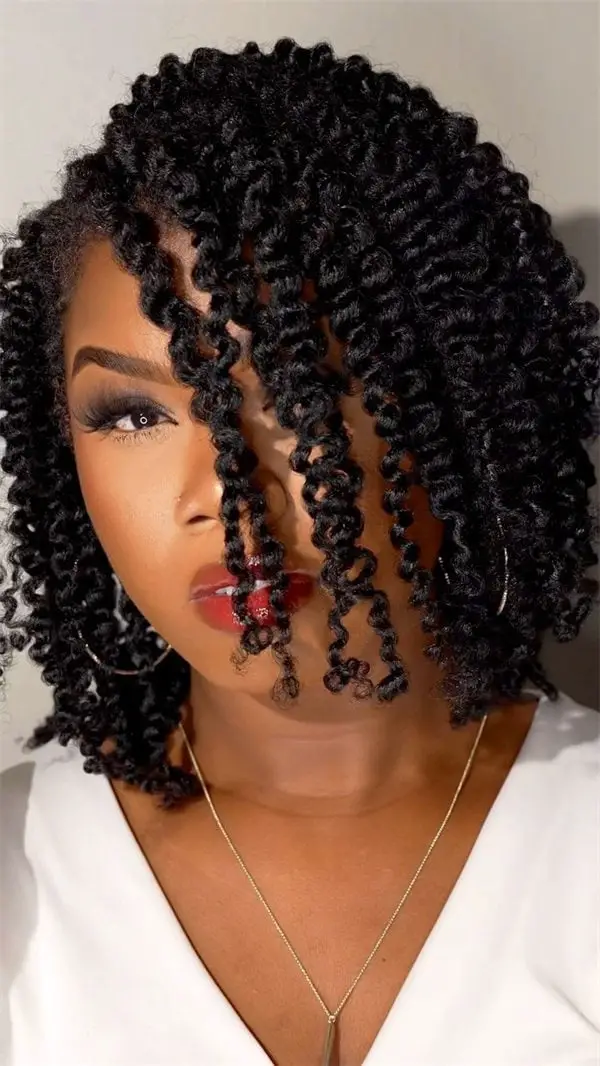 Black Coily Bob With Twist Out — Simple Hairstyles for Short Hairs.
