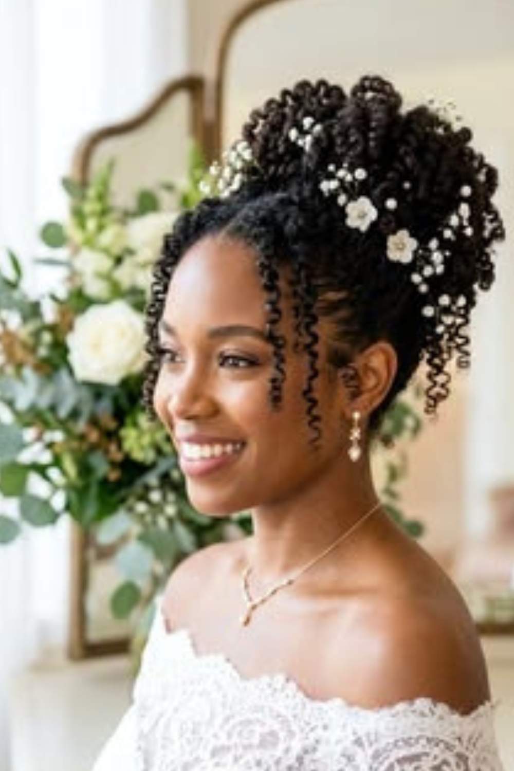 High Updo With Face-Framing Curls — Simple Hairstyles for Wedding