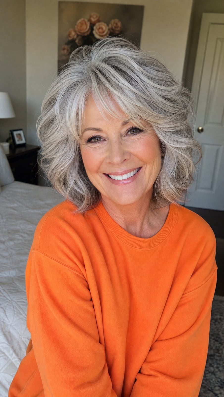 Collarbone Layered Bob With Curtain Bangs — Simple Hairstyles for Women over 60