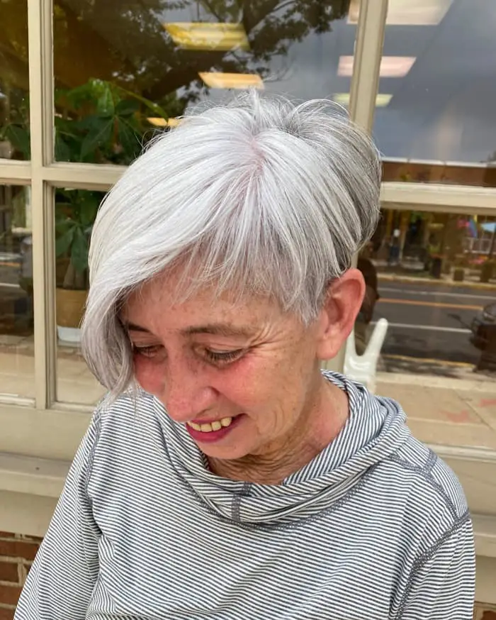 Ash Blonde Layered Bob Blowout — Simple Hairstyles for Women over 60
