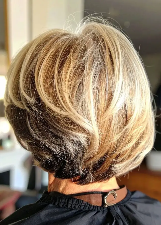 Honey Blonde Layered Bob With Volume — Simple Hairstyles for Women over 60