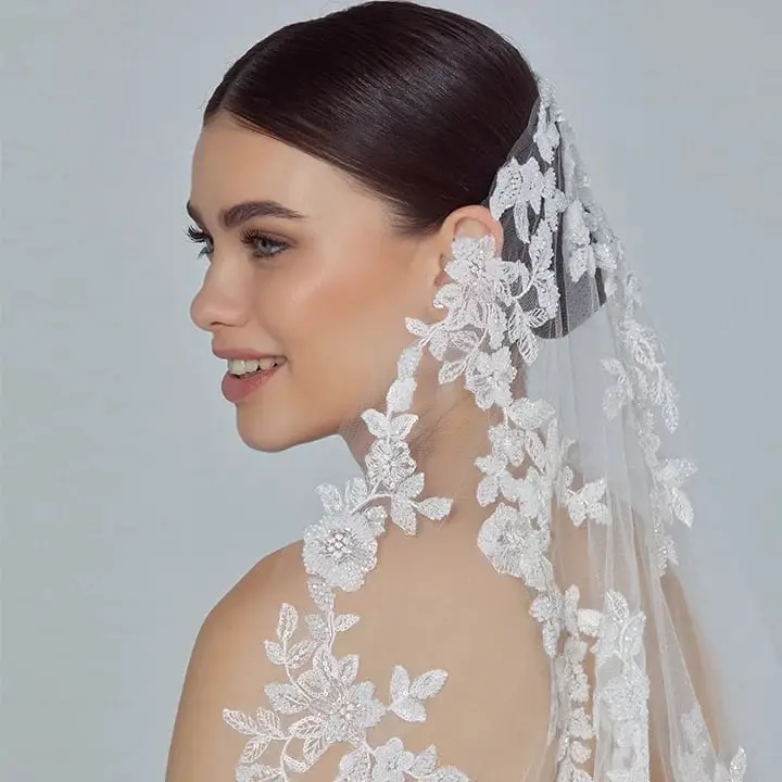 Long Dark Brown Sleek Low Bun Long Dark Brown Sleek Low Bun — Simple Hairstyles with Veil