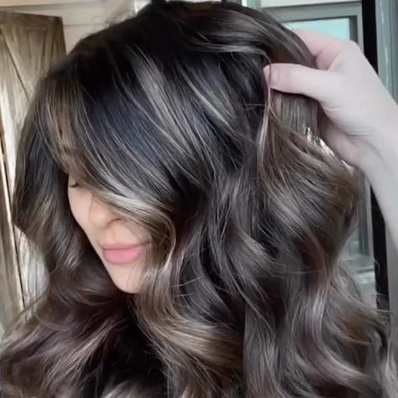 Mid-Back Blowout With Ash Blonde Highlights Mid-Back Blowout With Ash Blonde Highlights — Simple Highlights