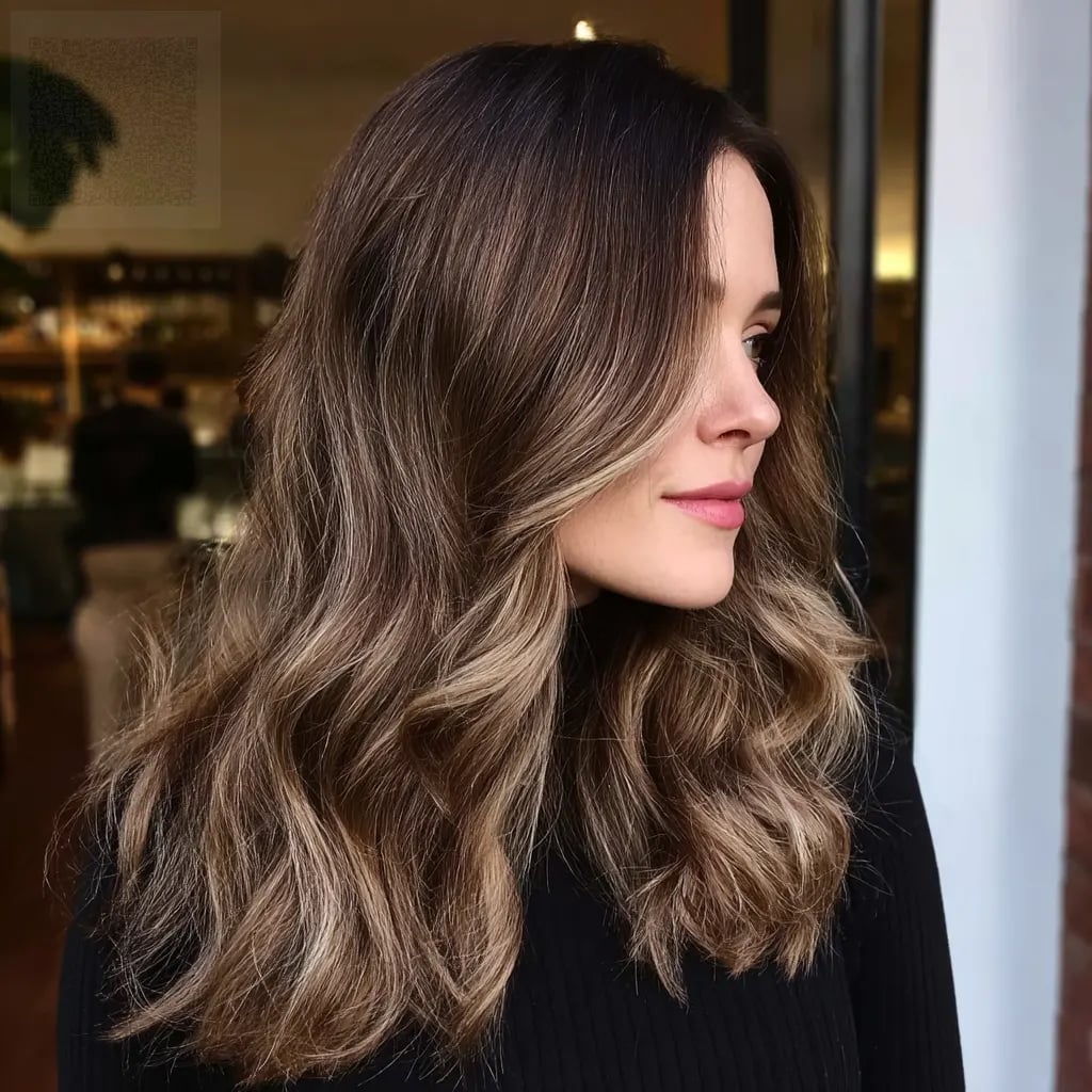 Mid-Back Waves With Blonde Balayage Mid-Back Waves With Blonde Balayage — Simple Highlights