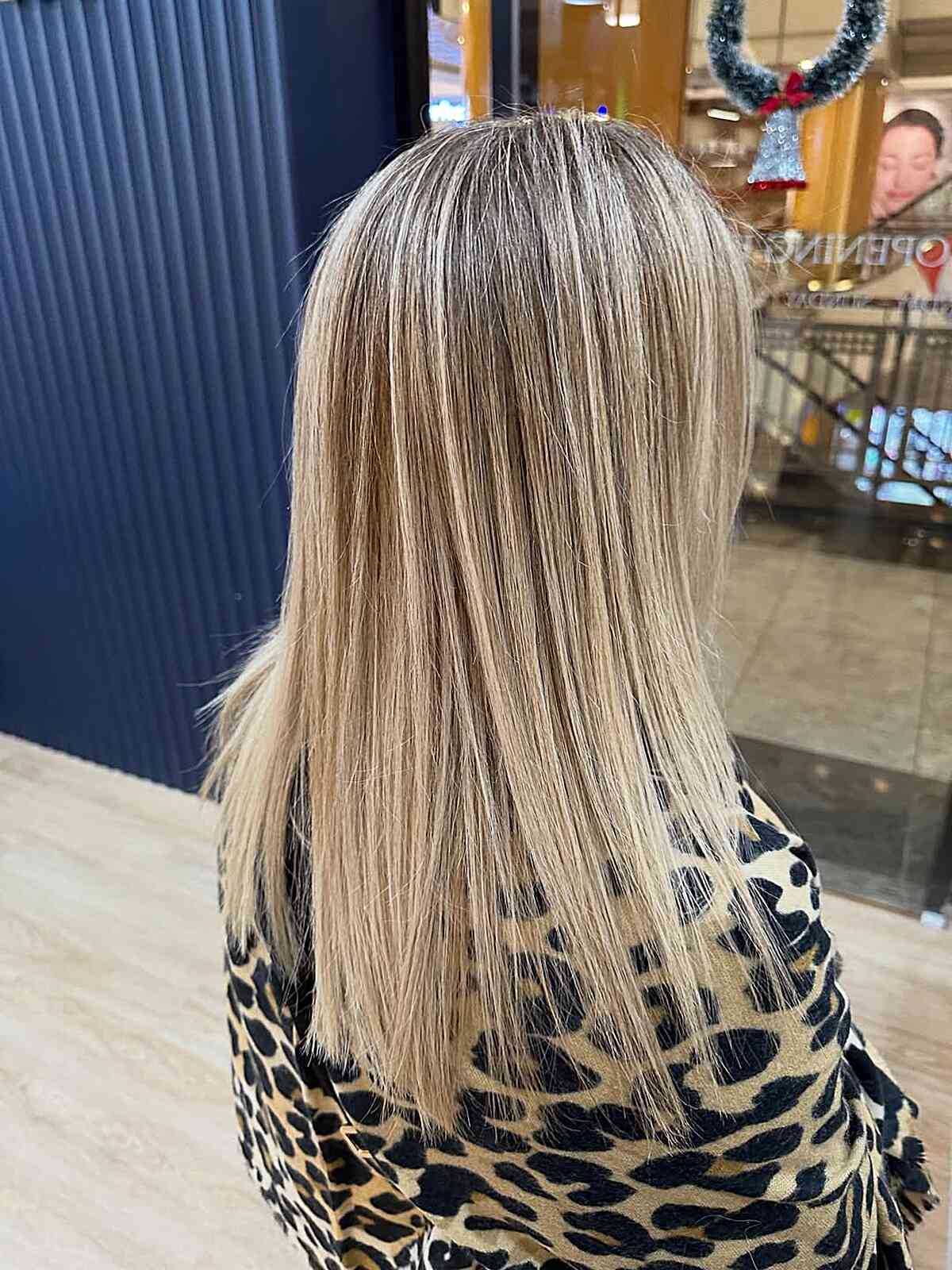 Collarbone Straight Fine With Highlights — Simple Highlights on Blonde