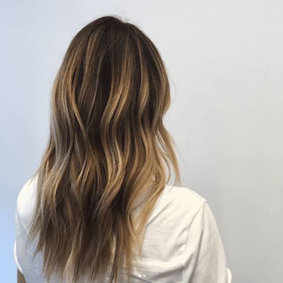 Mid-Back Dark With Blonde Highlights Mid-Back Dark With Blonde Highlights — Simple Highlights on Dark Hair