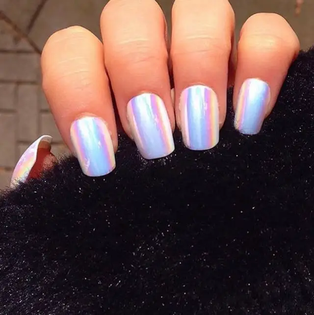 Light Blue Holographic Square Nails Light Blue Holographic Square Nails — Simple Holographic Nails