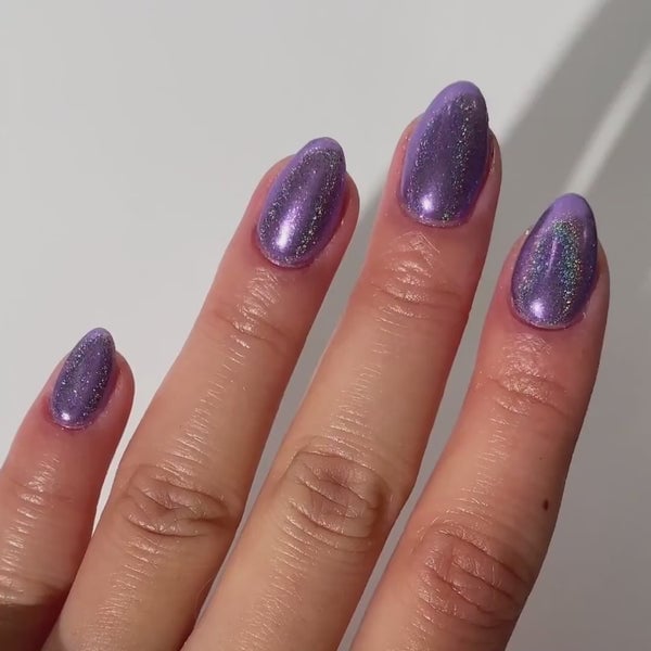 Metallic Purple Holographic Chrome Nails Metallic Purple Holographic Chrome Nails — Simple Holographic Nails