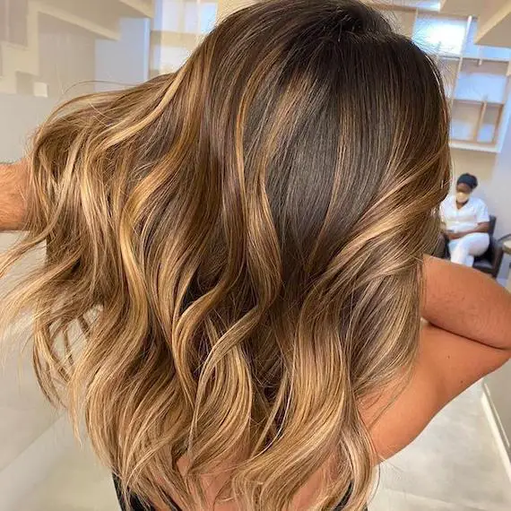 Medium Brown With Honey Blonde Balayage — Simple Honey Balayage