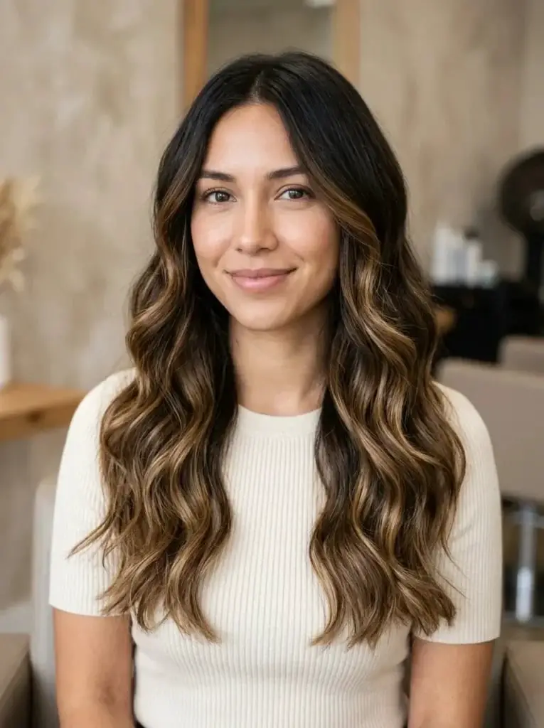 Dark Brown With Light Honey Brown Balayage — Simple Honey Balayage