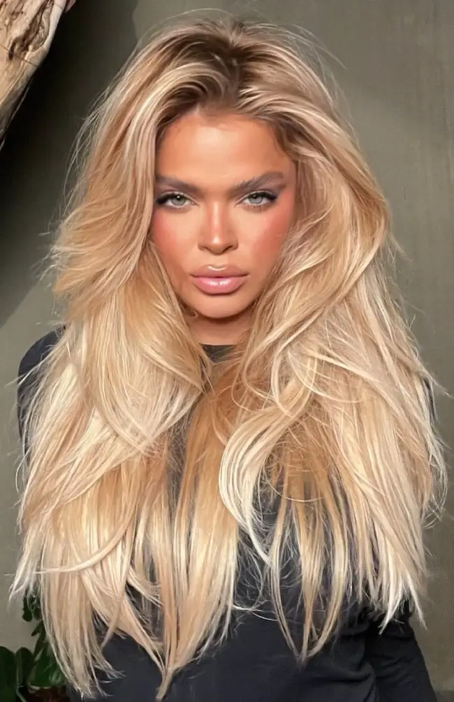 Honey Blonde Balayage With Face-Framing Layers — Simple Honey Balayage