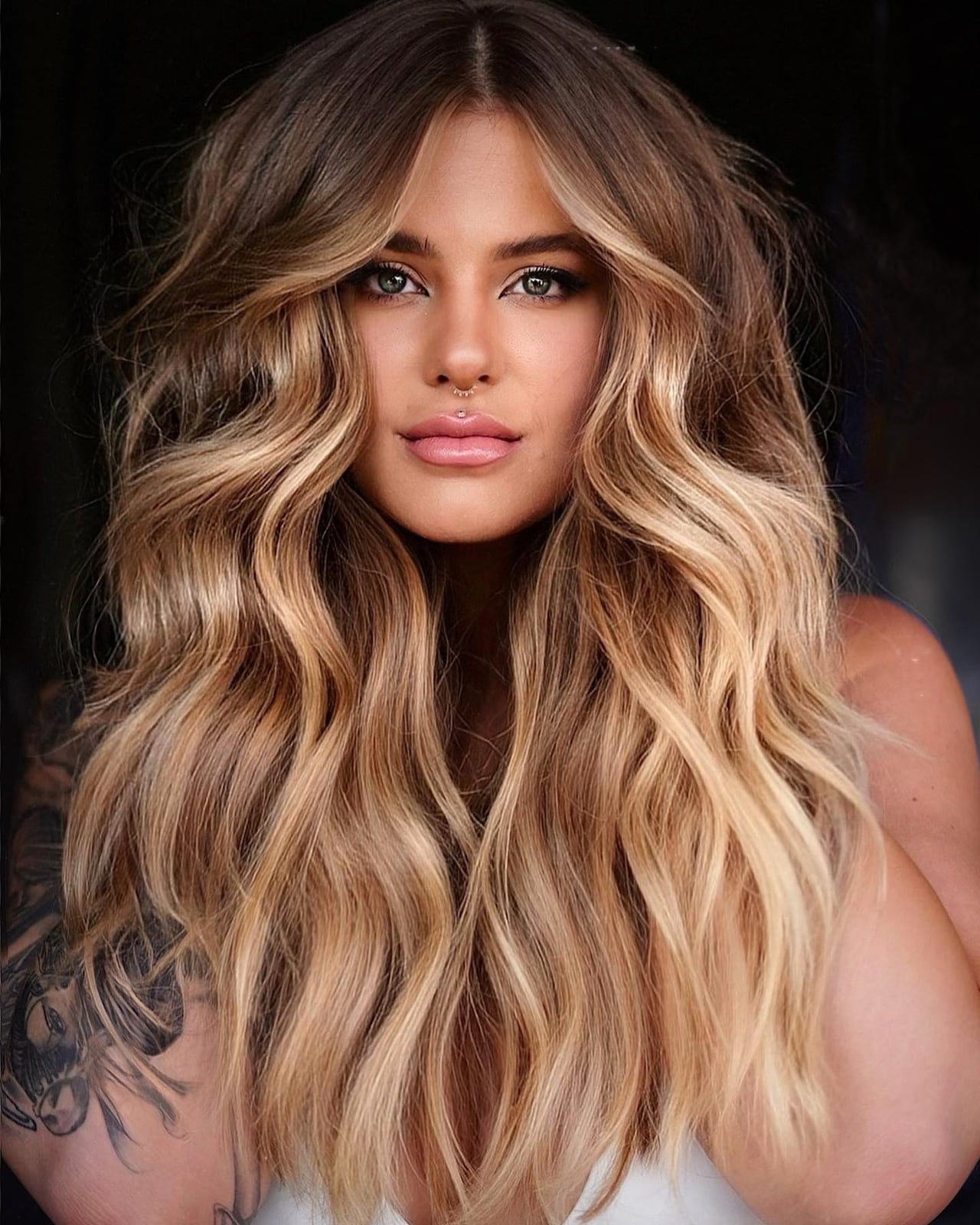 Long Layered Hair With Balayage Dimension — Simple Honey Blonde