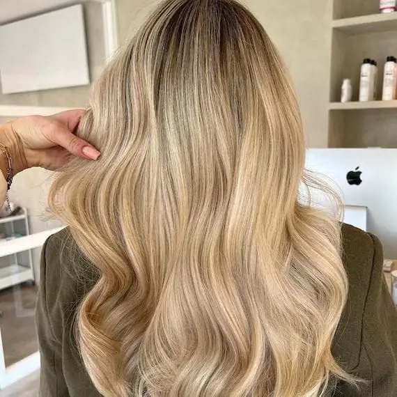 Mid-Back Honey Blonde With Highlights — Simple Honey Blonde