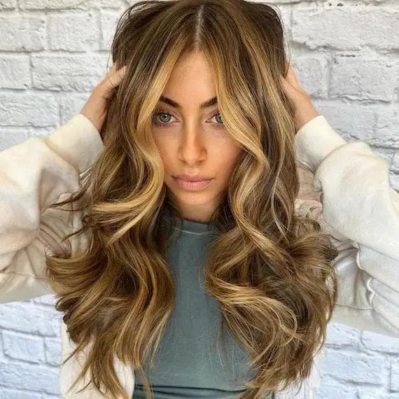 Mid-Back Medium Brown With Honey Highlights Mid-Back Medium Brown With Honey Highlights — Simple Honey Highlights