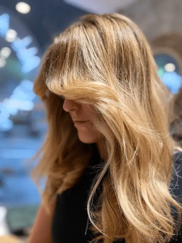 Shoulder Length Blonde With Face-Framing Honey Highlights Shoulder Length Blonde With Face-Framing Honey Highlights — Simple Honey Highlights