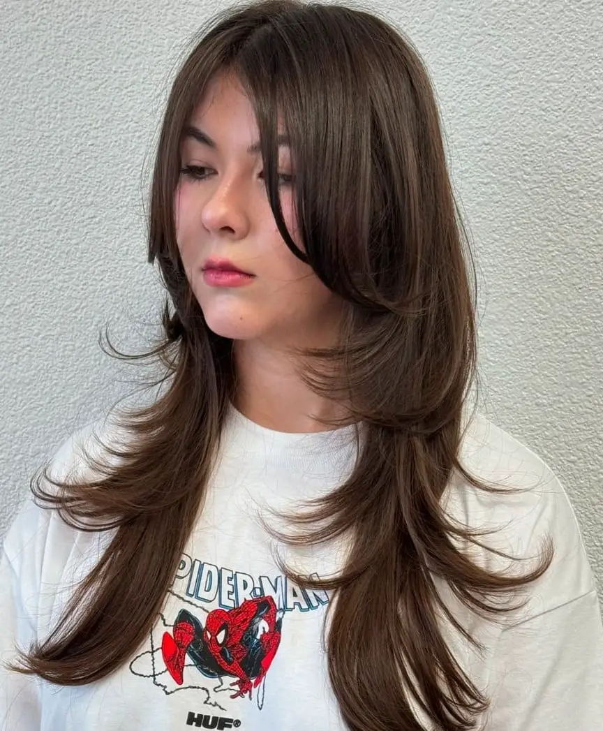 Long Layered Hush Cut Showcased — Simple Hush Cut