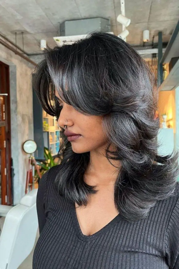 Ribbed Top With Layered Face Framing Hair — Simple Hush Cut