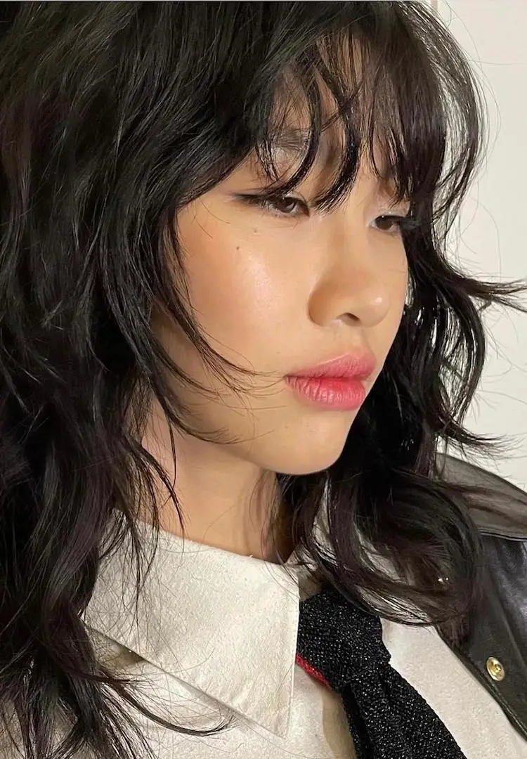Collared Shirt And Jacket Frame Wavy Hair — Simple Hush Cut