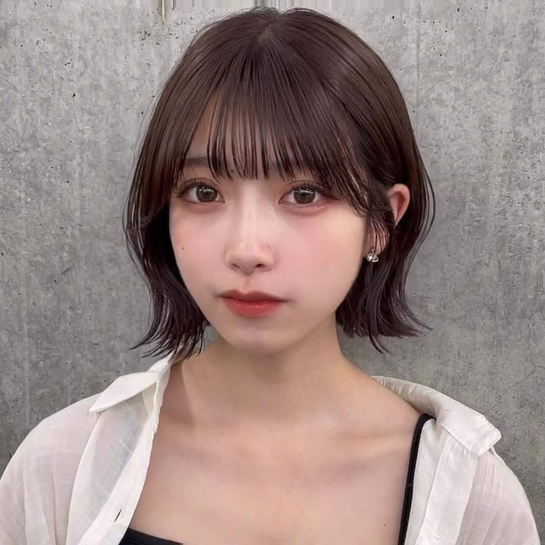 Chin-Length Bob With Blunt Bangs — Simple Japanese Hair