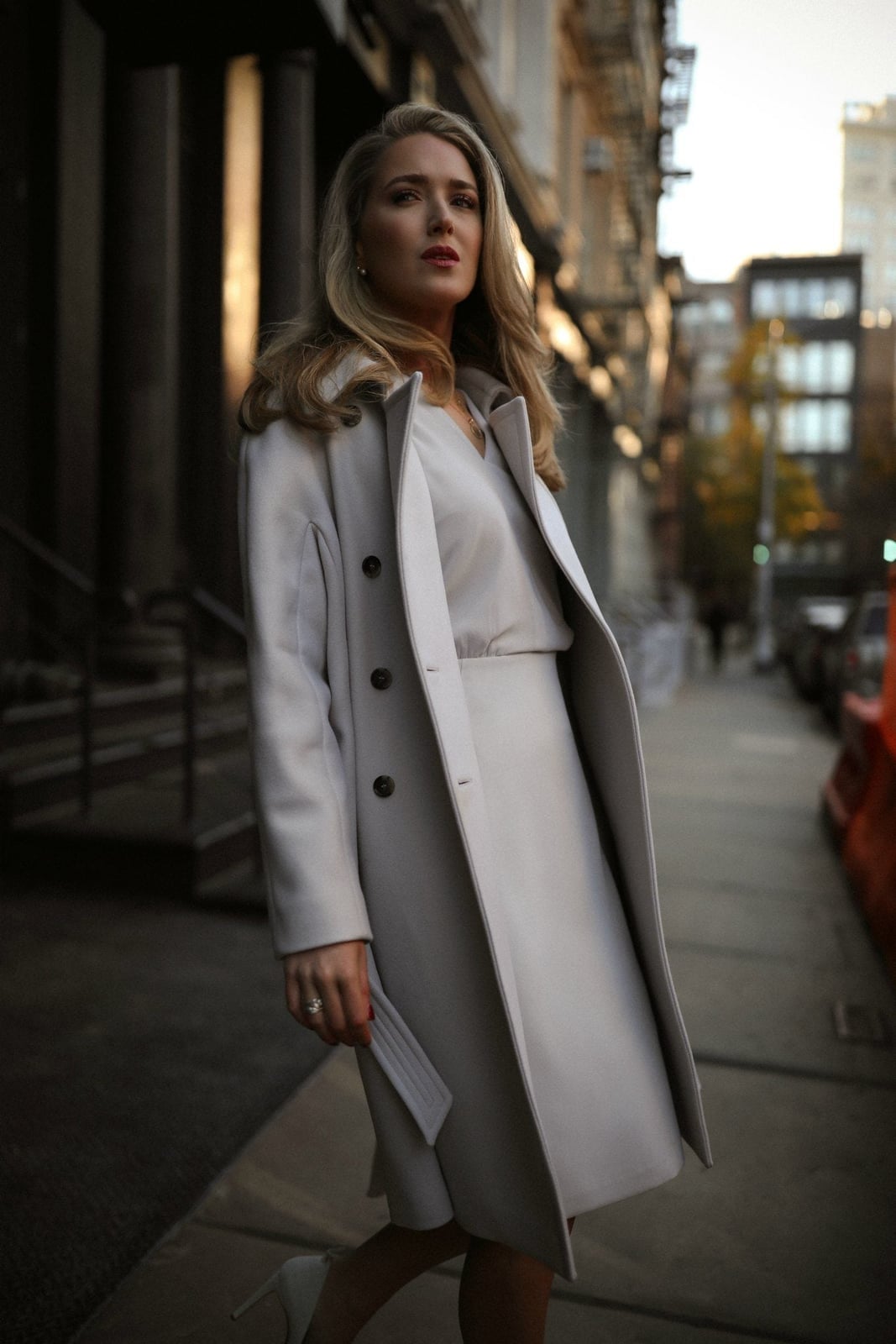 Light Gray Dress and Matching Long Coat Light Gray Dress and Matching Long Coat — Simple Job Interview Outfits
