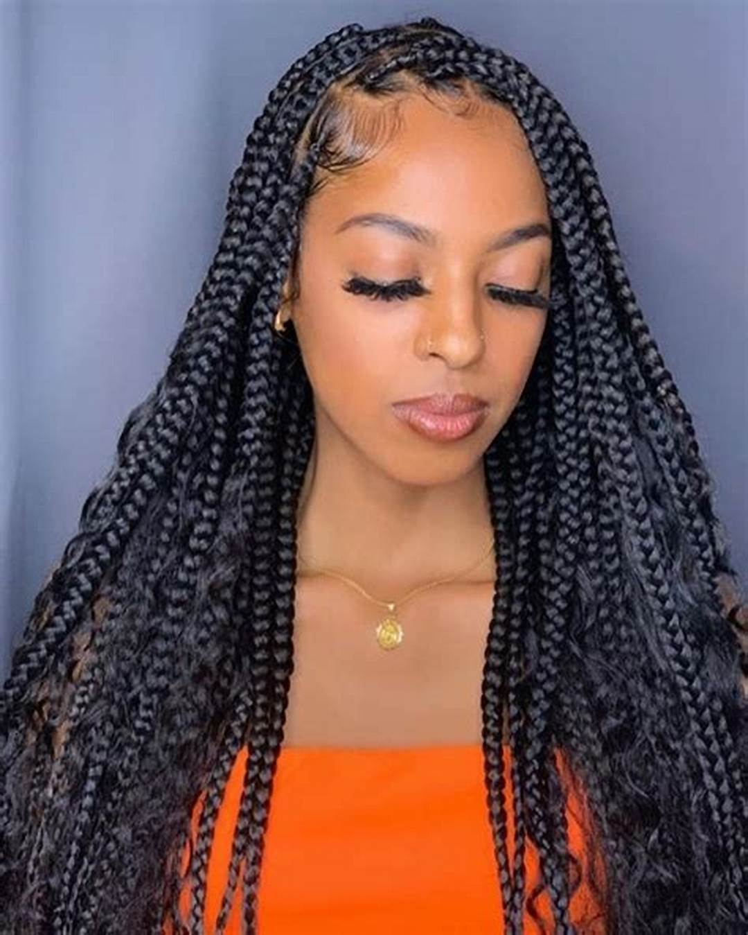 Simple Jumbo Braids With Loose Strands