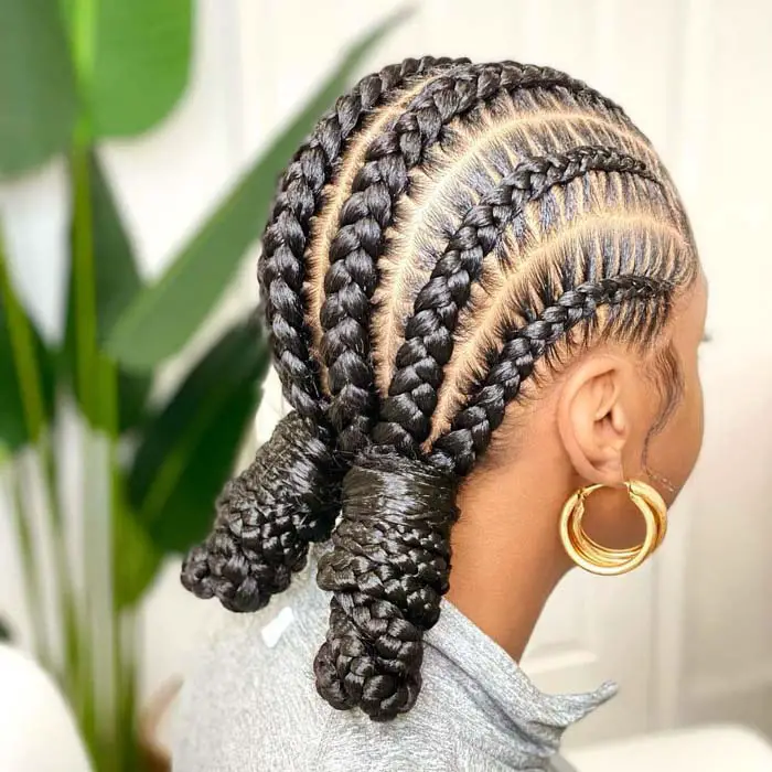 Shoulder Length Cornrows Into Braids — Simple Jumbo Braids