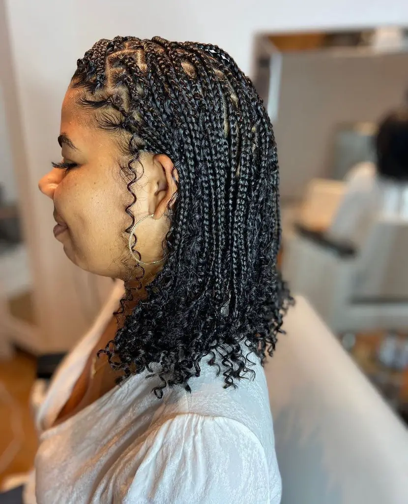 Collarbone Knotless Braids With Curly Ends — Simple Knotless Hairstyles