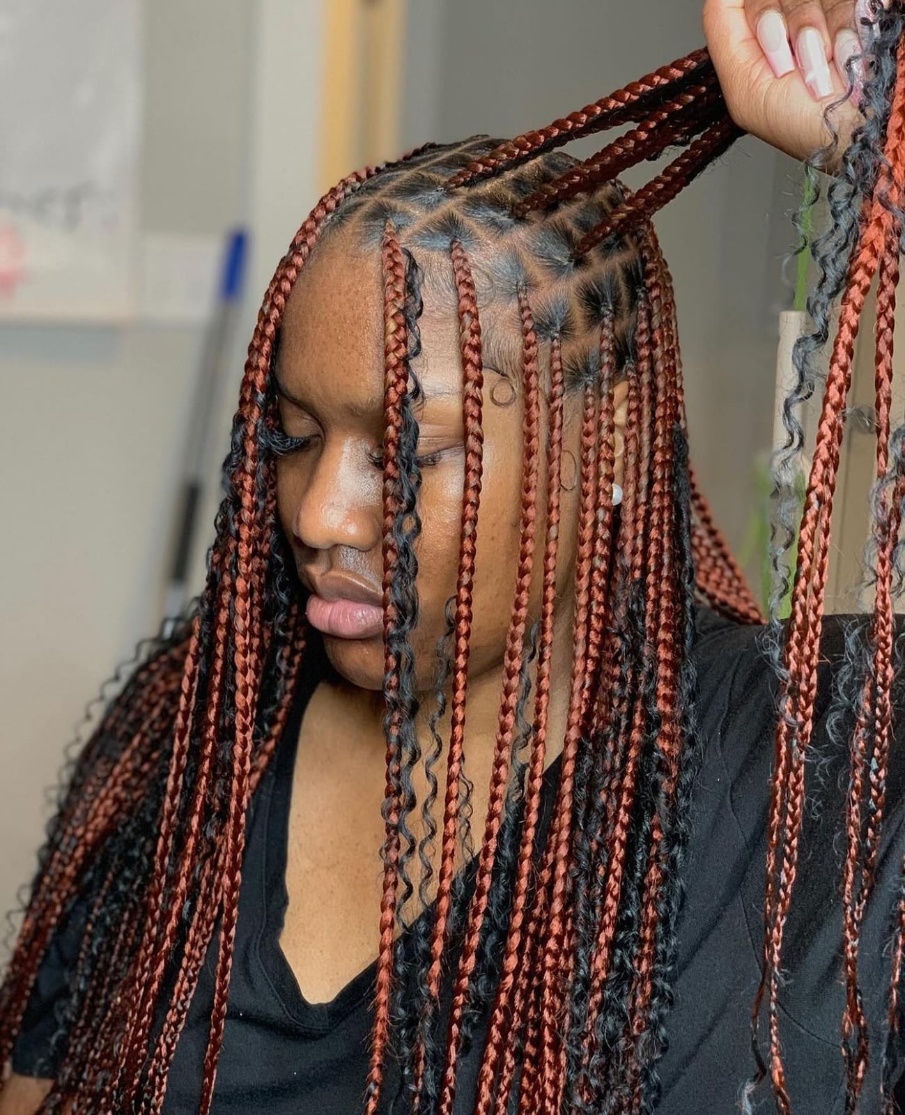 Long Two-Tone Knotless Braids With Curly Ends — Simple Knotless Hairstyles