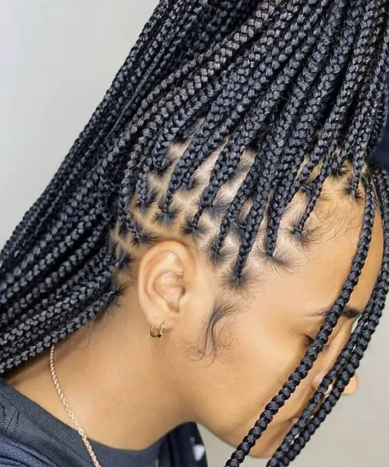 Mid-Back Black Knotless Braids With Baby Hairs — Simple Knotless Hairstyles