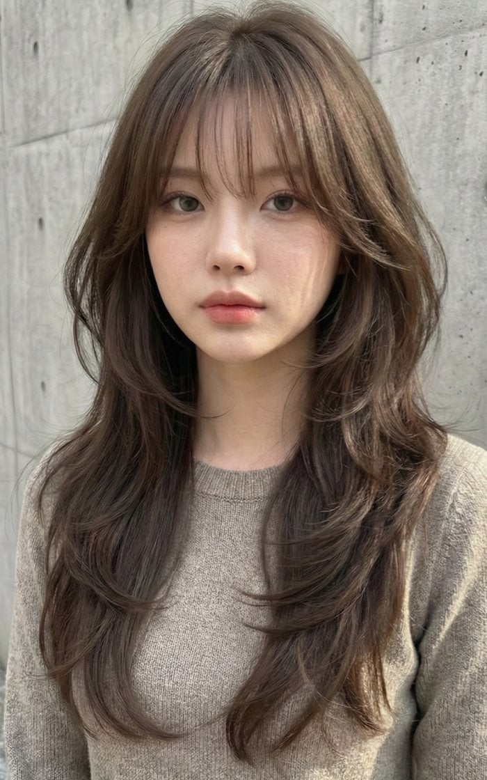 20 The Modern Korean-Inspired Long Layers : Sheer Fringe Flow