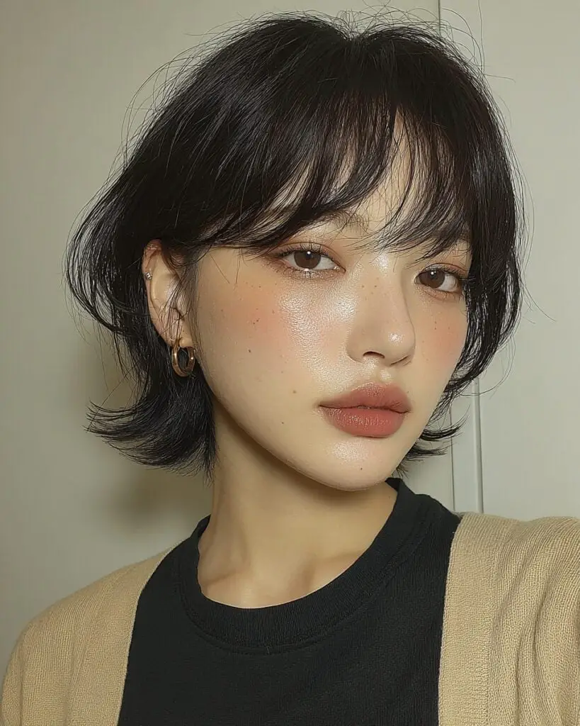 Ear Length Bob With Side Part — Simple Korean Hair