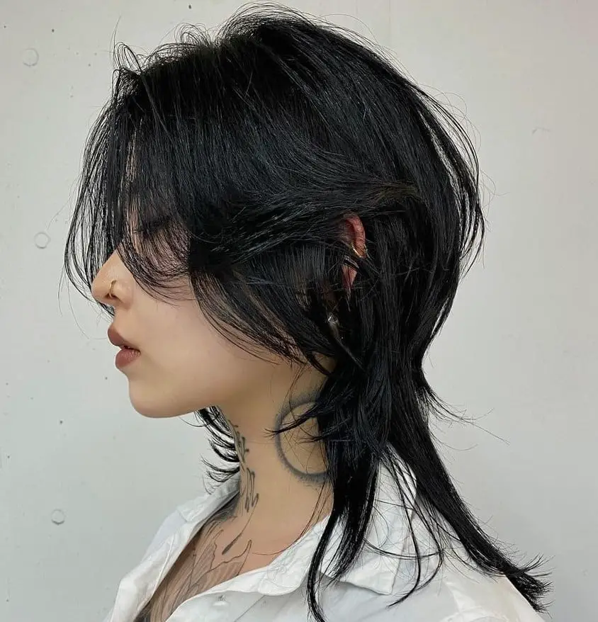 Collarbone Wolf Cut Textured Layers, Black — Simple Korean Hair