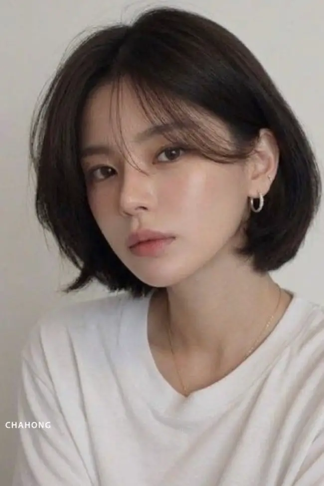 Chin Length Bob With See-Through Fringe — Simple Korean Hair