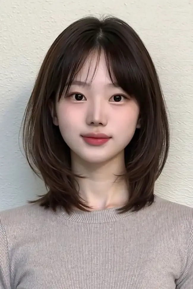 Collarbone Lob With See-Through Bangs — Simple Korean Hair