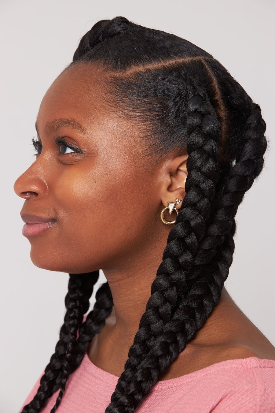 Thick Straight Black Braids Down The Back Thick Straight Black Braids Down The Back — Simple Large Knotless Braids