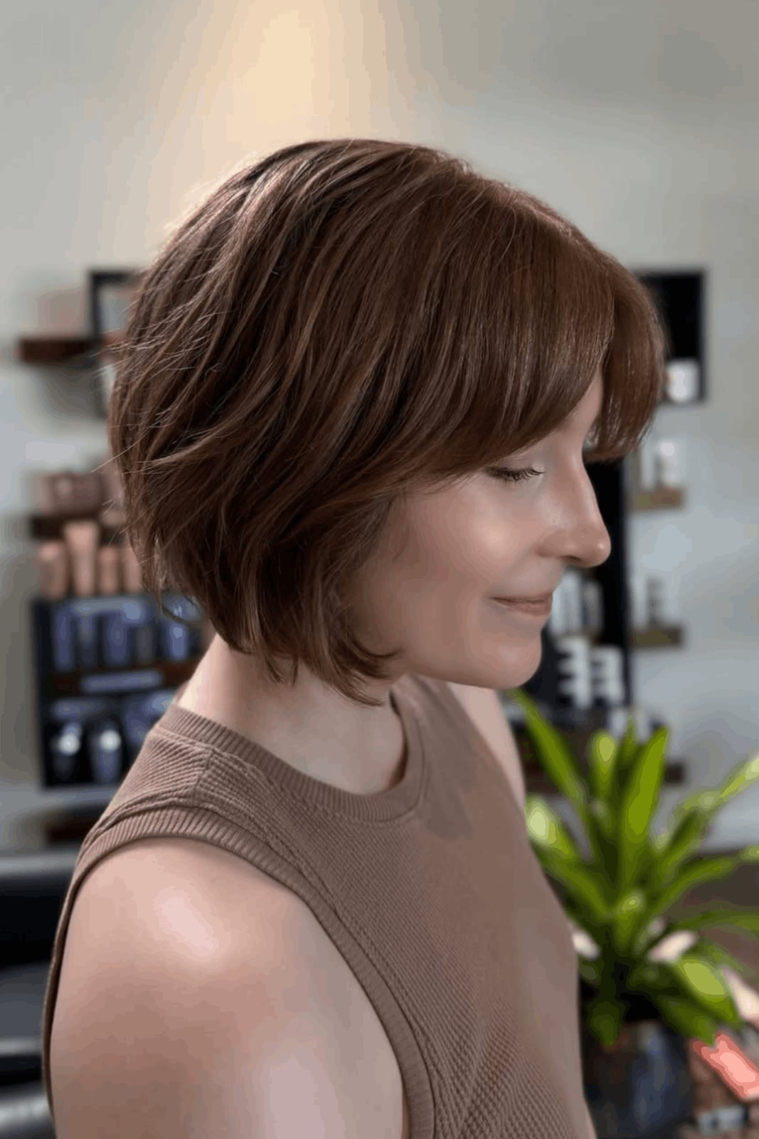 Chin Length Layered Bob With Smooth Blowout Chin Length Layered Bob With Smooth Blowout — Simple Layered Bob Hairstyles