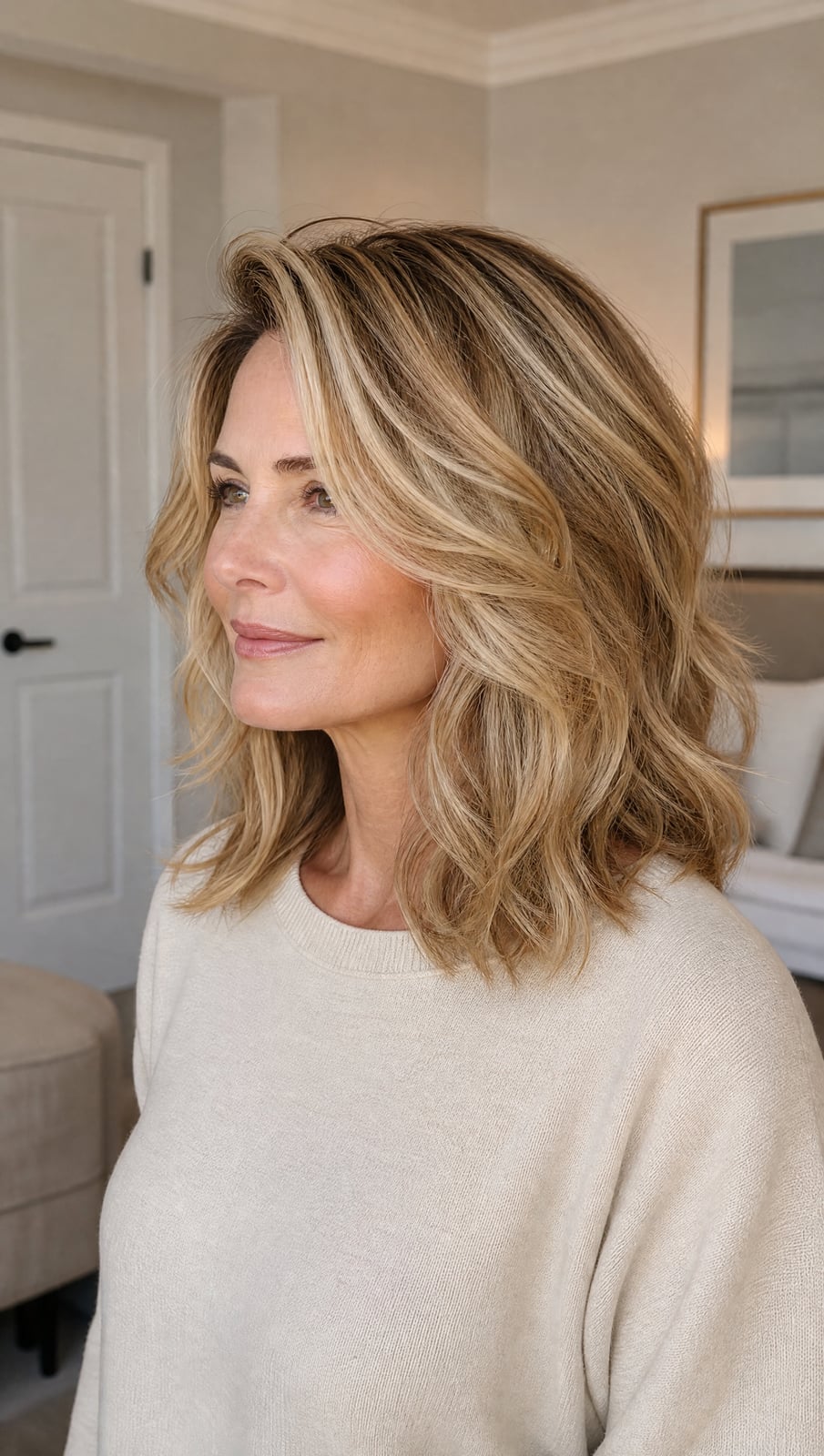 Collarbone Layers With Blonde Highlights Collarbone Layers With Blonde Highlights — Simple Layered Haircuts for Medium Hair