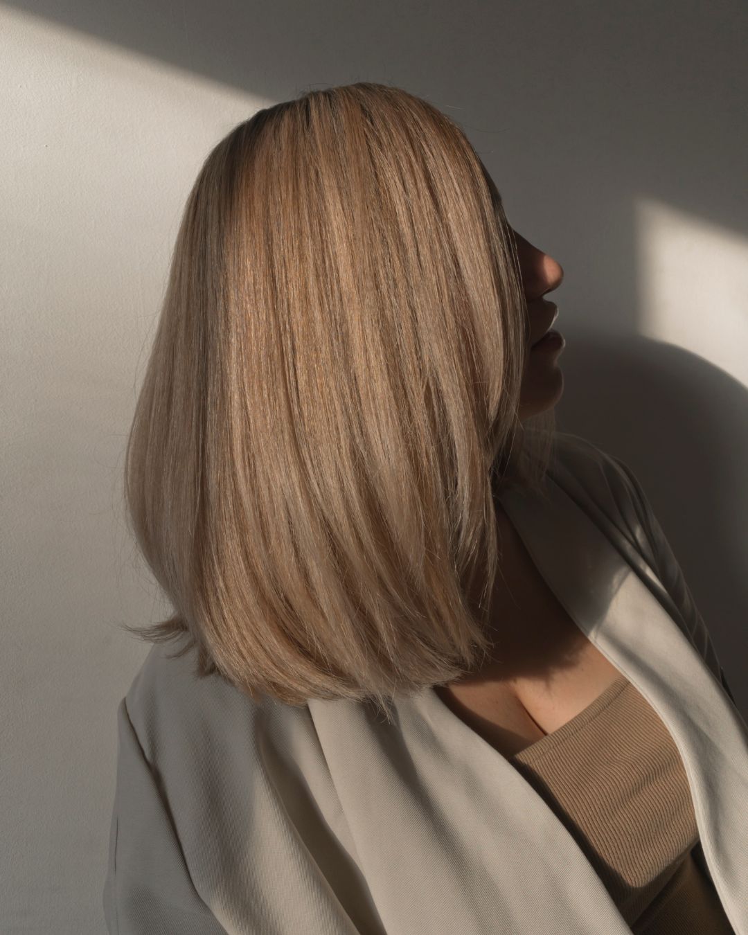Chin Length Sleek Bob With Subtle Layers Chin Length Sleek Bob With Subtle Layers — Simple Layered Haircuts for Medium Hair