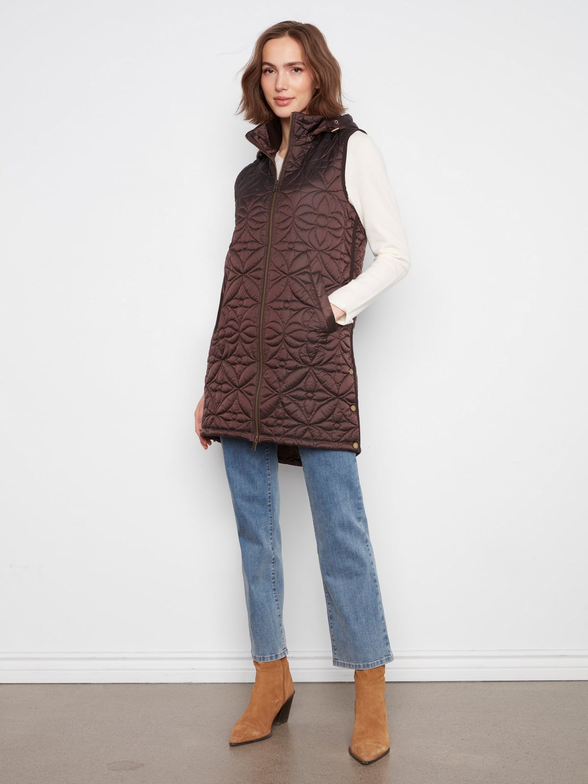 Quilted Vest Over Long Sleeve Top Quilted Vest Over Long Sleeve Top — Simple Layered Ideas