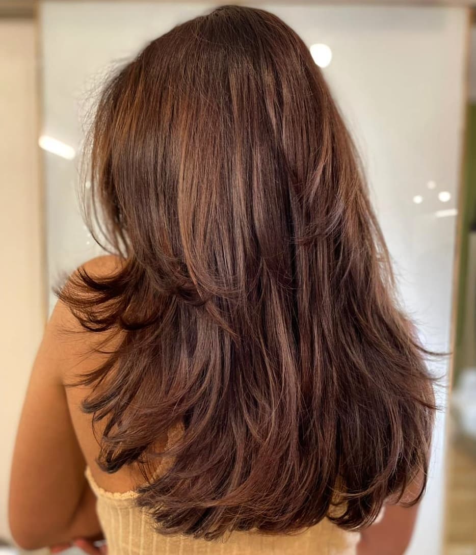 Back View Mid-Back Layers Back View Mid-Back Layers — Simple Layers Hairstyles