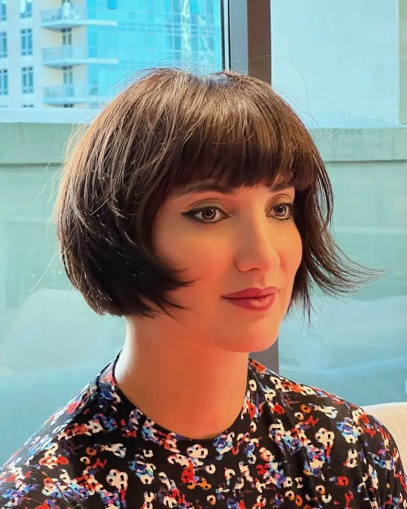 French Bob With Blunt Bangs French Bob With Blunt Bangs — Simple Lengths Bob