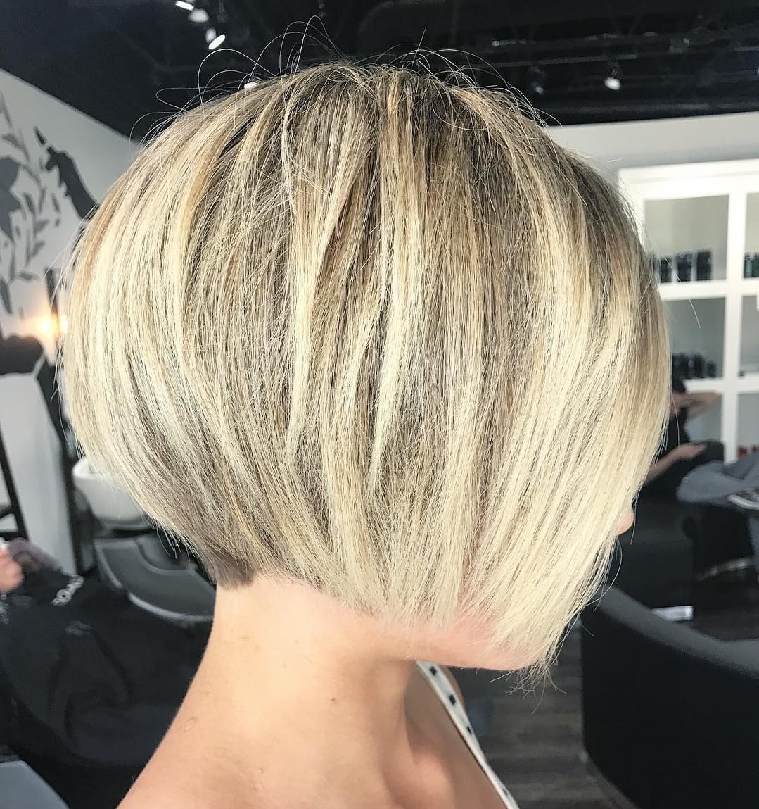 Sharp Angled Ash Blonde Bob Sharp Angled Ash Blonde Bob — Simple Lengths Bob