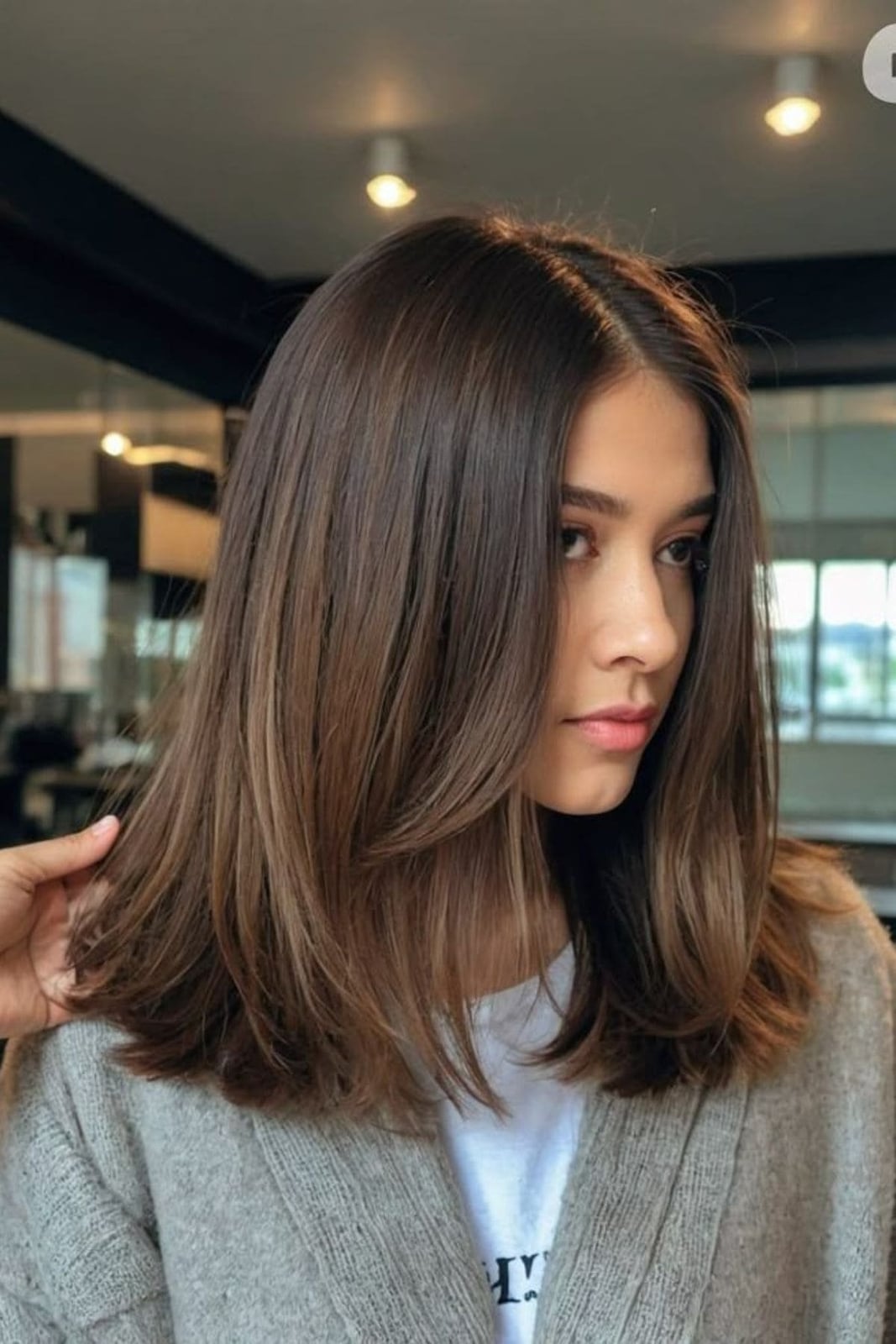 Mid-Back Layers with Curtain Bangs Mid-Back Layers with Curtain Bangs — Simple Lengths Haircut