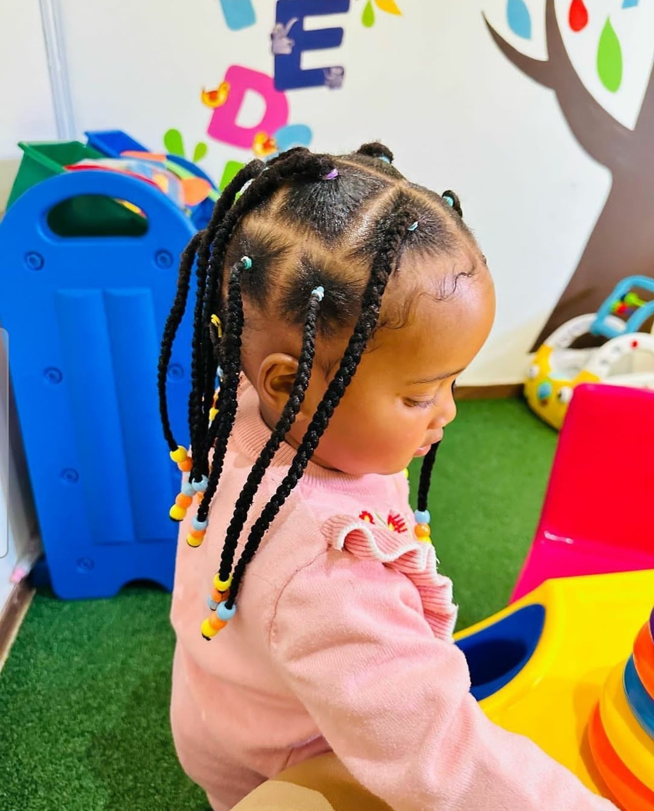 Mid-Back Braids With Decorative Beads — Simple Little Girl Braids