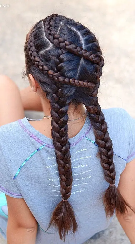 Long Braids With Intricate Scalp Patterns — Simple Little Girl Braids