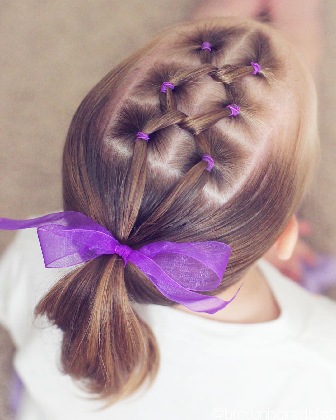 Geometric Braids Into Low Ponytail Geometric Braids Into Low Ponytail — Simple Little Girl Hairstyles