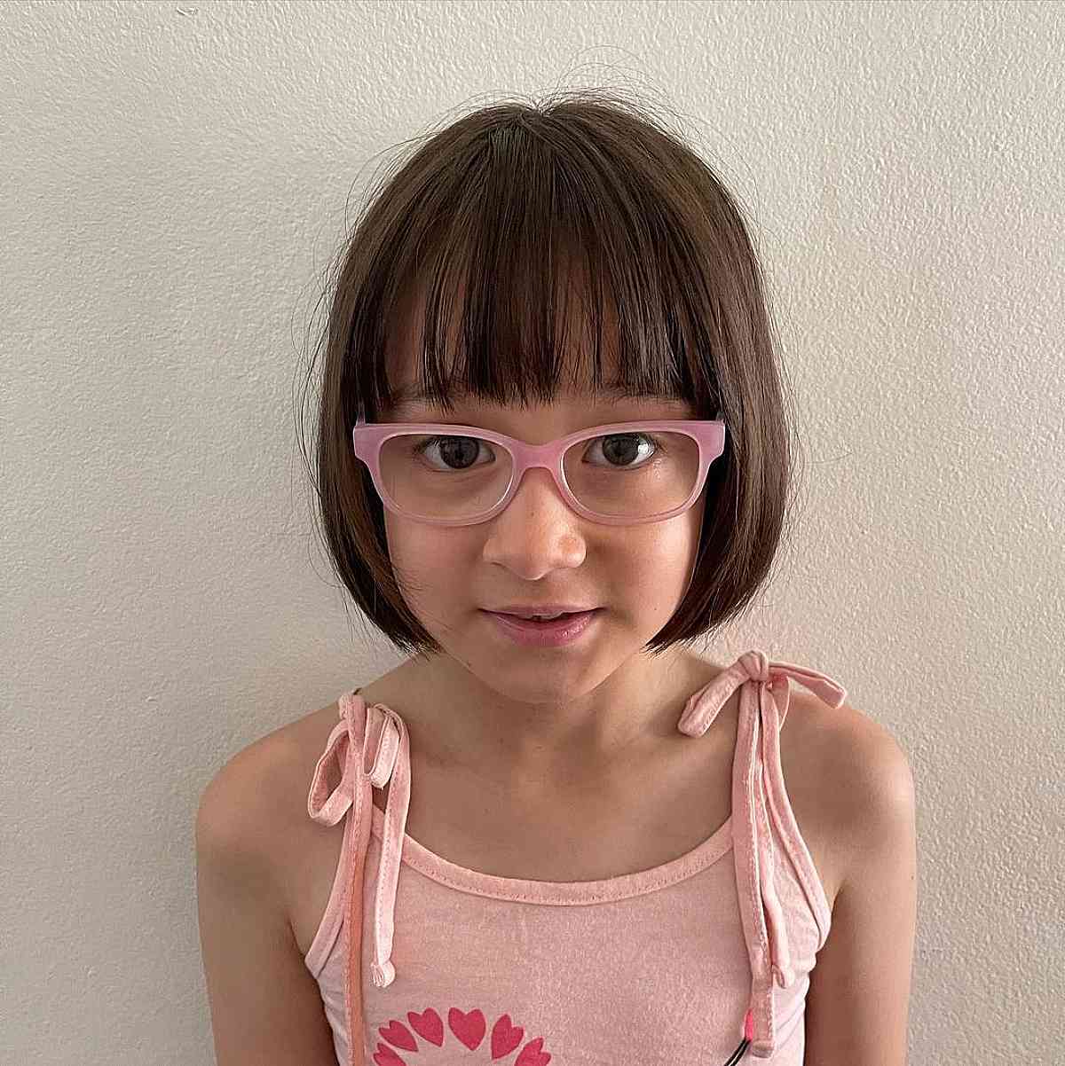 Ear Length Bob With Straight Bangs Ear Length Bob With Straight Bangs — Simple Little Girl Hairstyles