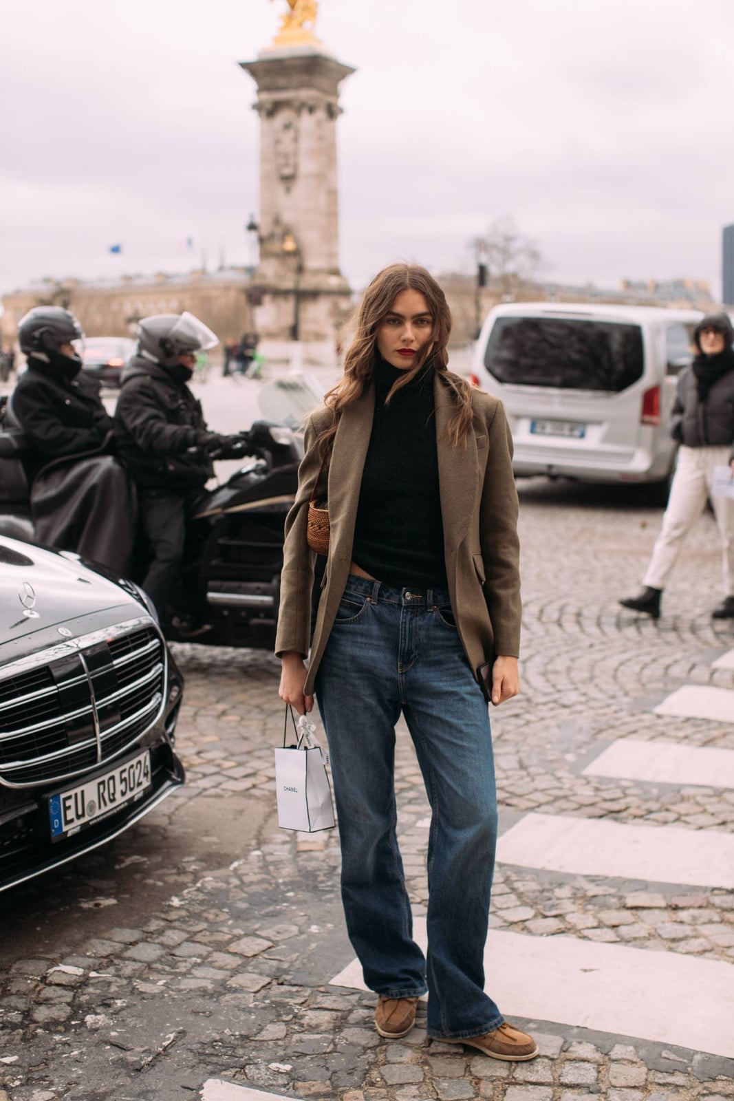 Brown Suede Loafers with Relaxed Jeans and Blazer — Simple Loafer Outfits